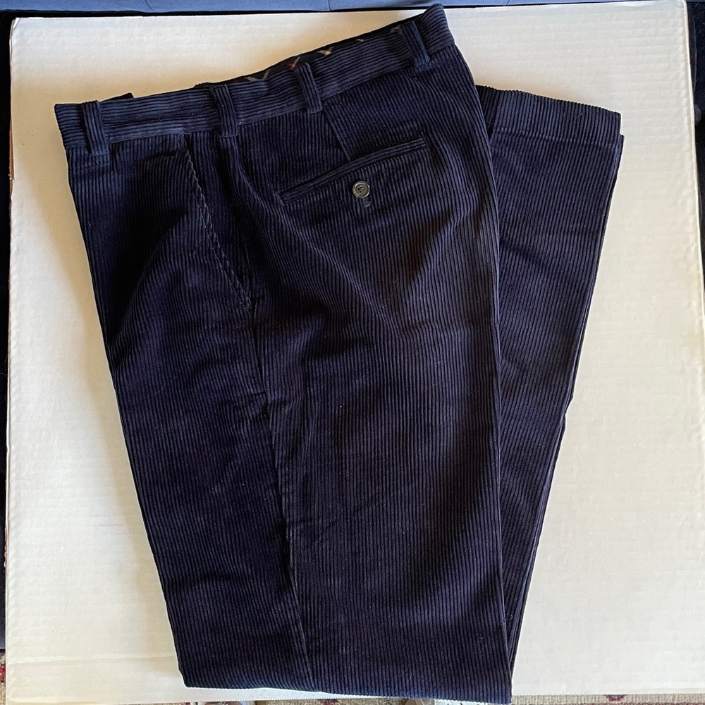 Brooks Bros. Clark Navy Wide Wale Corduroy Pants 34wide / 32long